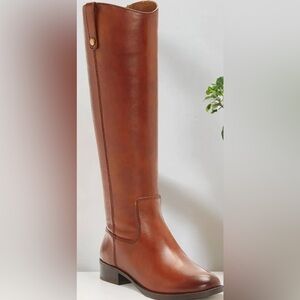 INC Fawne Leather Knee High Boots, Congac, 7.5 Wide Calf